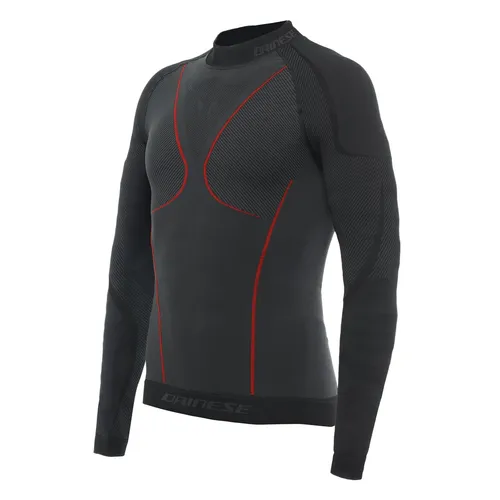 Dainese Herren Thermo LS Baselayer-Shirt, Schwarz/Rot, M - Funktionsunterwäsche mit hervorragendem Feuchtigkeitsmanagement und hoher Wärmedämmung; ideal für kalte Temperaturen von -20°C bis 10°C.