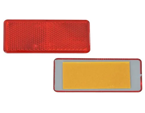 Aspöck Rückstrahler 50x - Rot - 90x40mm - Klebe-Reflektor mit Prüfzeichen - Praktische 50er Packung roter Rückstrahler für Anhänger. Maße: 90x40mm, einfach zu montieren durch Kleben und geprüft für Sicherheit.