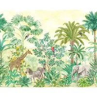 Komar Vliestapete Digitaldruck Vlies - Jungle Adventure 350 x 280 cm - Fototapete mit fotorealistischem Jungle-Motiv, ideal für Kinderzimmer. Aus hochwertigem, geruchsneutralem Vlies, lichtbeständig und einfach zu montieren.