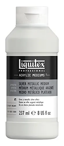 Liquitex 8508 Metallic Silber Medium für Acrylfarben, verleiht Acrylfarben metallische hochreflektierende Silbereffekte mit Brillanz, alterungsbeständig in Künstlerqualität - 237ml Flasche