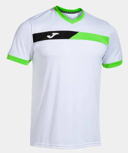 Joma Tennis-Tshirt Court (V-Ausschnitt) weiss/grün Herren, Größe: L