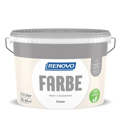RENOVO Dispersionsfarbe, 7,5 l, creme, matt - beige von Renovo