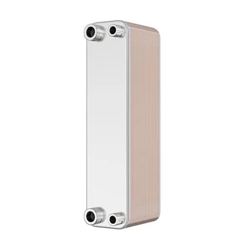 Wiltec Wärmetauscher 40 Platten, max. 165 kW, 4 m³/h 1,60 l je Durchgang, Plattenwärmetauscher aus Edelstahl als Wärmeüberträger