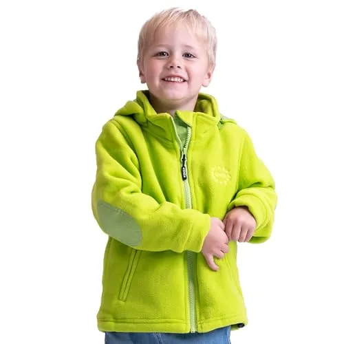 BMS Fleecejacke mit abnehmbarer Kapuze, Limette, Größe 116