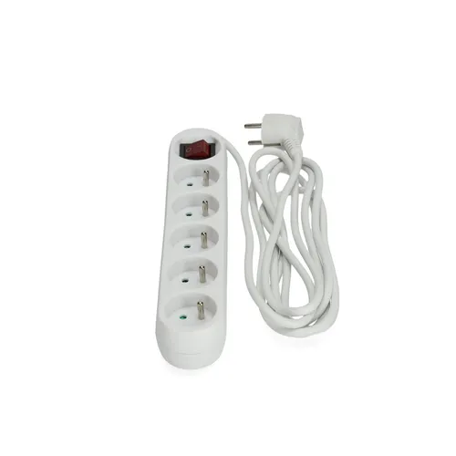 VERLÄNGERUNGSKABEL 5-Steckdosenleiste Länge 3 Meter Erdung und Ein/Aus-Schalter