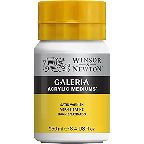 Winsor & Newton 3040803 Galeria Seidenmatter Firnis, 250 ml Topf, seidenmatte Schutzschicht auf Acrylbildern