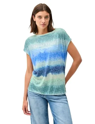 CECIL Damen B323069 Shirt in Ausbrenner-Optik, Aster Blue, XL - T-Shirt für Damen in Ausbrenner-Optik, weich und leicht, ideal für lässige Looks im Alltag.