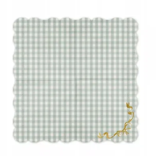 Serwetki kratka z kokardką 33x33cm 12szt PartyDeco 5904555090149