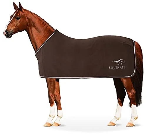 Equinate Abschwitzdecke Springdale aus Polarfleece mit Widerristpolster 145cm Braun