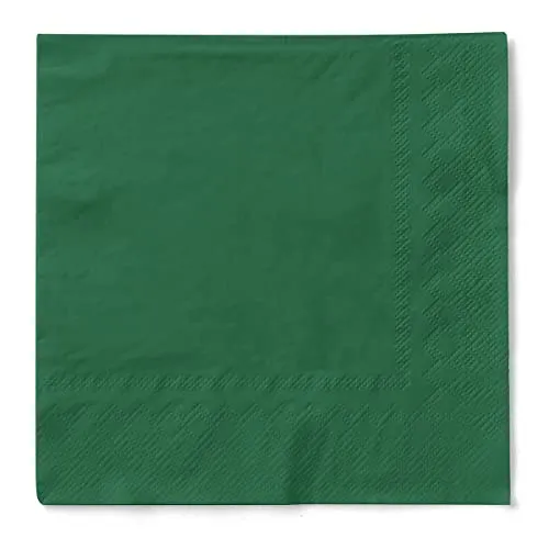 Mank Tissue-Servietten 40 x 40 cm ¼ Falz | Premium Einweg-Serviette | Dinner Serviette | Uni | Basic | 100 Stück | (Grün, 40 x 40 cm)