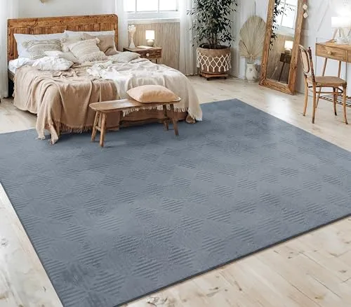 Paco Home Teppich Wohnzimmer Schlafzimmer Kurzflor Skandinavisches Boho Muster Geometrisch Rauten Motiv Einfarbig Weich Modern, Grösse:60x100 cm, Farbe:Anthrazit
