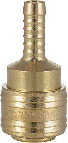 Poppstar Schnellkupplung Druckluft NW 7,2 mit Schlauchtülle (für Schläuche mit LW 8mm) für Druckluft-Anschluss