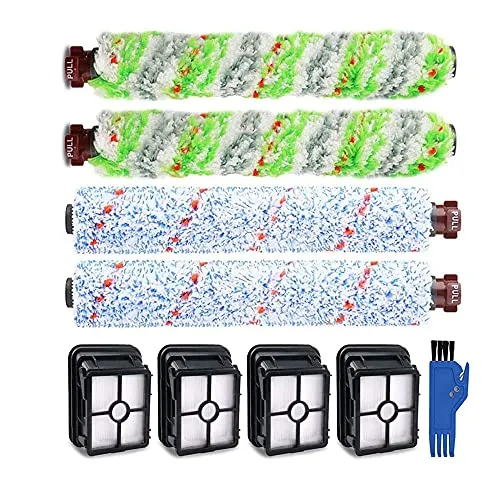 Queta Zubehör für Bissell Crosswave Nass- & Trockensauger 4 StückMultiflächen-Bürstenrolle Und 4 Filter für Bissell Crosswave 3-in-1, Ersatzteile/Austauschsets für Bissell, mit 1 Reinigungsbürste