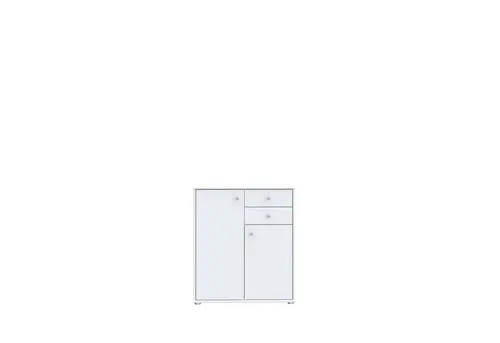 Kommode TEMPRA2 – 2 Türen, 2 Schübe, Weiß – 73,7x85,5x34,8cm