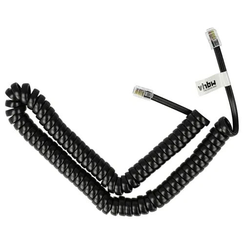 vhbw 1x Spiralkabel RJ10 kompatibel mit Swyx Festnetztelefon, Telefonhörer, Telefon - Telefonkabel