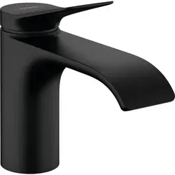 hansgrohe Waschtischarmatur Vivenis 80, schwarz - Waschtischarmatur in elegantem Schwarz, wassersparend mit EcoSmart-Technologie und AirPower für perlende Tropfen. Ideal für modernes Bad-Design und einfache Montage dank flexibler Anschlussschläuche.