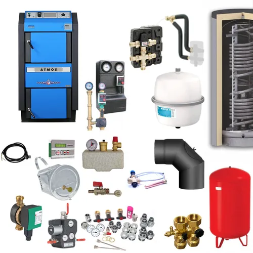 ATMOS DC25GSE Scheitholzvergaser 25 kW Komplettset