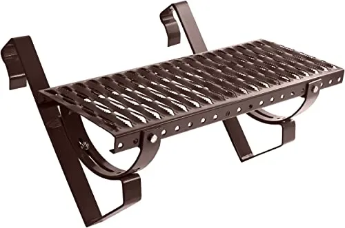 Parotec Dachtritt 80 cm für Schornsteinfeger Komplett Steigtritt für Dachziegel und Dachpfanne zum Einhängen Laufrost inkl. Montagematerial, 10 Farben (RAL 8017 - Braun)