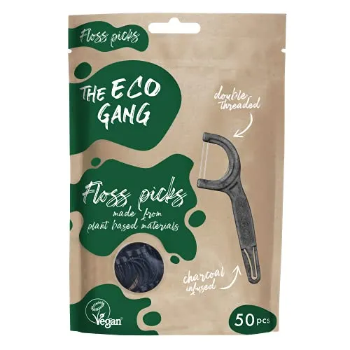 Eco Gang Floss Picks Charcoal 50er Packung von The Eco Gang
