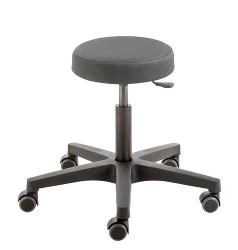 Rollhocker Comfort 4401 - Bürohocker mit stufenloser Höhenverstellung (46-59 cm), drehbarem Rundsitz und bremsenden Doppelrollen für sicheren Stand – ideal für ergonomisches Arbeiten.