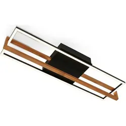 BRILONER LED Deckenlampe Frame - Elegante Holzrahmenleuchte - Lampen: 21W Deckenlampe mit warmweißer Lichtfarbe, 2400 Lumen und stilvollem Holzrahmen für eine angenehme Atmosphäre in jedem Wohnraum.