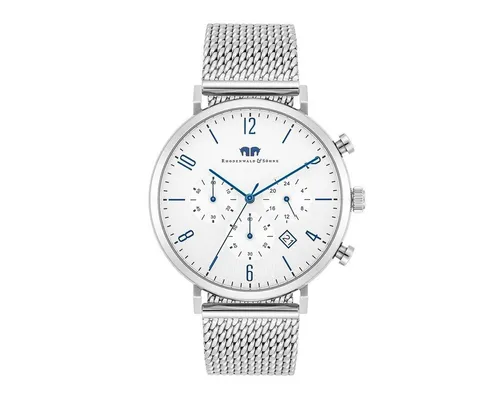 Rhodenwald & Söhne Chronograph Arakon Silber - Chronograph mit Edelstahl-Armband, wasserdicht bis 5 bar und vielseitigen Funktionen wie Stopp-Uhr und Datumsanzeige, ideal für stilbewusste Träger.