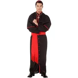 W WIDMANN MILANO Kostüm Kardinal - Faschingskostüm für Erwachsene - Kostüm-Outfits für Erwachsene, ideal für Motto- und Karnevalspartys, inklusive Gewand, Gürtel und Kalotte in Größe XL, bequem über warme Kleidung tragbar.