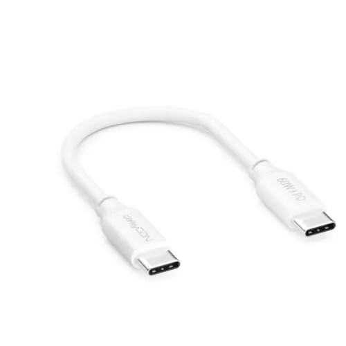 deleyCON 0,15m USB C Kabel PD3.0 (60W Schnellladekabel) Kurzes Ladekabel für iPhone 16 15 Pro Max Samsung Galaxy S26 S25 S24 S23 S22 Pixel iPad Pro MacBook Air Tablets Switch PS5 - Weiß
