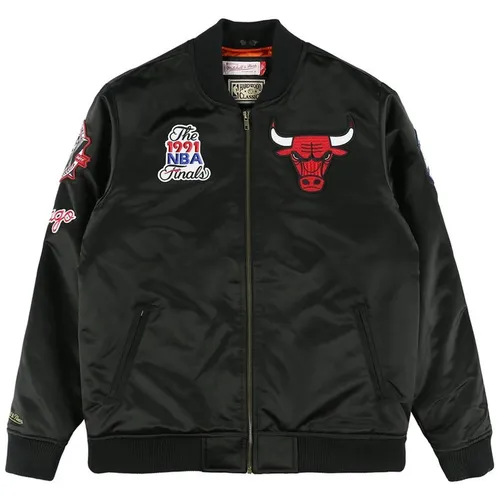 M&N Satin Bomber Jacke - FLIGHT Chicago Bulls schwarz - M - Sportliche Bomberjacke für Herren in Schwarz. Mit gefüttertem Innenleben für angenehmen Tragekomfort. Ideal für Freizeitaktivitäten und sportliche Anlässe.