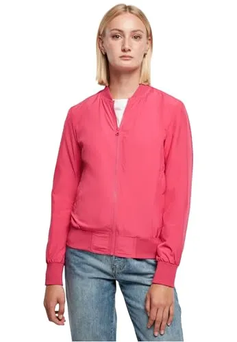 Urban Classics Damen Light Bomber Jacket – leichte Übergangsjacke im Regular Fit aus Polyester mit Reißverschluss und Rippbündchen für Freizeit und Streetwear,hibiskus pink,3XL