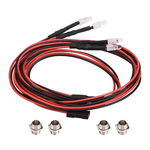 RC Auto Led-leuchten, 4 Pcs/Set, Modell Drift Auto Scheinwerfer Scheinwerfer Ersatzteile (2 Weißes Licht & 2 Rotes Licht)