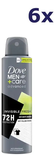 6x Dove Men Deodorant + Care Advanced Invisible Fresh 150 ml