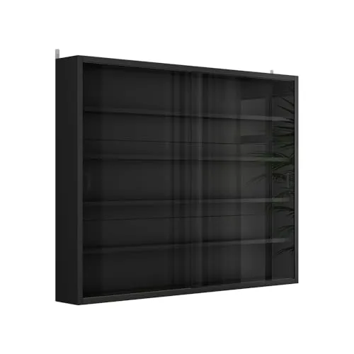 Vicco Wandvitrine Clario, Schwarz, mit 4 Einlegeböden