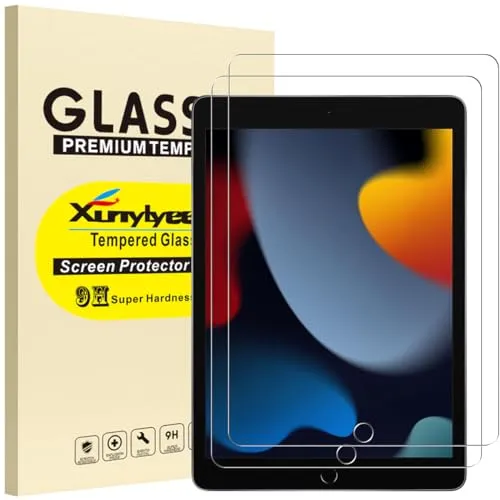 XunyLyee 2 Stück, Panzer Schutz Glas für iPad 9. / 8. / 7. Generation 10,2 Zoll Displayschutz Schutzfolie