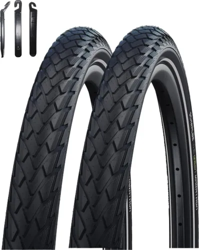 Schwalbe Marathon Fahrradreifen Green Guard Reflex Pannenschutz 40-622 (28 x 1,50) inkl. 3 Reifenheber 2 x