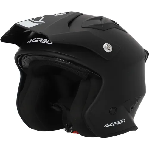 Acerbis Aria Solid Jethelm - Matt Schwarz/Weiß - XXL - Motorradhelm mit Thermoplastschale, integrierter Sonnenblende und hypoallergenem Innenmaterial, ideal für Komfort und Sicherheit auf der Straße.