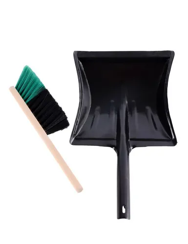 Garronda Reinigungsbürsten-Set Metall Kehrschaufel Set mit Kehrblech und Handbesen GD-0172, (Kehrschaufel Metall und Handfeger Set, 1 Stück)