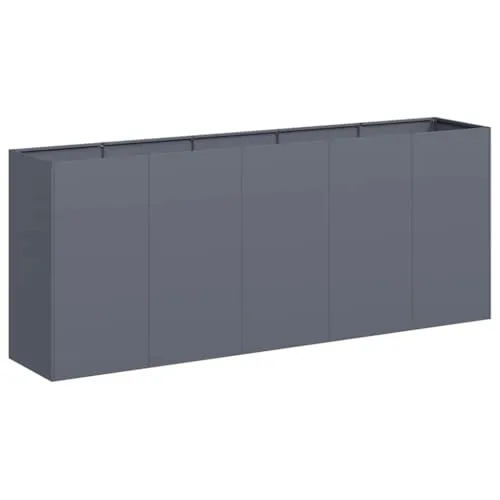 vidaXL Pflanzkübel Anthrazit 200x40x80 cm - Garten-Zubehör, langlebiger Pflanzkübel aus kaltgewalztem Stahl mit viel Platz für Pflanzen und dekorativem Design für deinen Außenbereich.