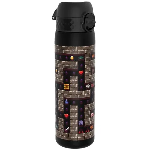 ION8 Trinkflasche 500 ml Auslaufsicher Einhandöffnung Sichere Verriegelung Spülmaschinenfest BPA-frei Tragegriff Klappdeckel Leicht zu Reinigen, Klimaneutral, Spieler