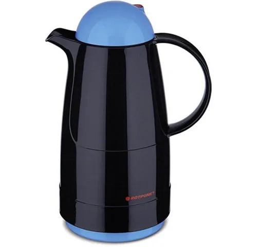 Rotpunkt Christine 200 Thermokanne, electric kingfisher Schwarz-Blau 500 ml - Thermobehälter mit herausragender Warm- und Kalthaltefunktion, ideal für unterwegs oder zu Hause, bewährt seit über 50 Jahren.