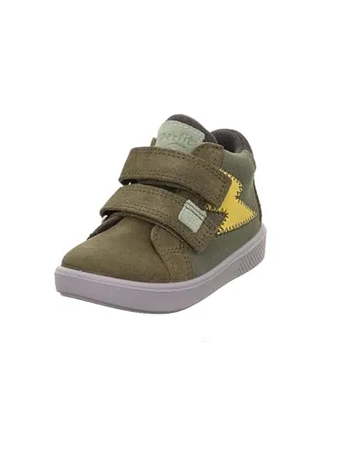 Superfit Baby Jungen SUPIES Sneaker, GRÜN/GELB 7010 - Lauflernschuhe für Jungen, mit praktischem Klettverschluss und weichem Wildleder-Obermaterial für optimalen Tragekomfort.