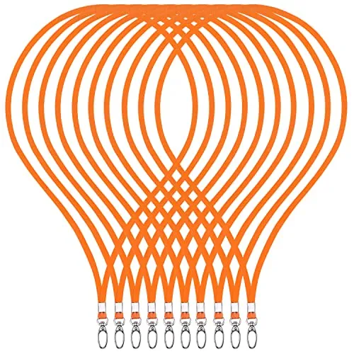 webbomb 10 Stück Schlüsselband Lanyard 360° Umhängeband edel glänzend mit Karabiner für Zugangskarten Ausweishalter Büro ID Karte Fahrkartenhülle Schlüsselbänder Handy Band (orange)