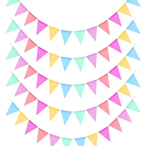 Stück Wimpelkette Outdoor, Wimpelkette/Leinen Mehrfarbig Dreieck Flaggen Geburtstagsgirlande Herzlich Willkommen Girlande für Halloween/Hochzeit Party Taufe Deko Weihnachten 5