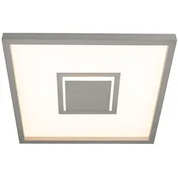 BRILONER LED Deckenleuchte mit Backlight-Effekt - Moderne Deckenlampe in Weiß/Matt-Nickel, 22 Watt, 3.000 Lumen und warmweißem Licht für eine angenehme Atmosphäre - ideal für Wohnzimmer, Küche oder Flur.