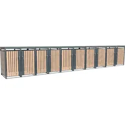 WESTMANN Mülltonnenbox Planta, Platz für 10 Mülltonnen - Mülltonnenbox mit Pflanzdach, modernes Design aus pulverbeschichtetem Stahl, schützt vor Gerüchen und bietet Platz für 10 Mülltonnen je 240 L. Ideal für eine ansprechende Gartengestaltung!
