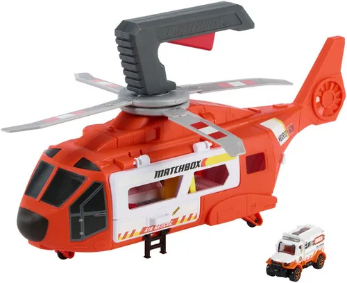 Matchbox Hubschrauber Spielset mit Rettungswagen