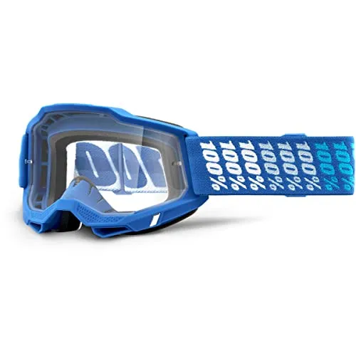 100% Accuri 2 Yarger Fahrradbrille, Blau, transparente Gläser - Modernisierte 100% Accuri Fahrradbrille mit feuchtigkeitsregulierendem dreilagigem Schaumstoff für optimalen Tragekomfort beim Radfahren.