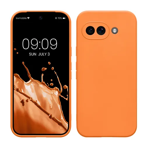 Handyhülle für Google Pixel 9a Hülle Silikon Case in orange von kwmobile