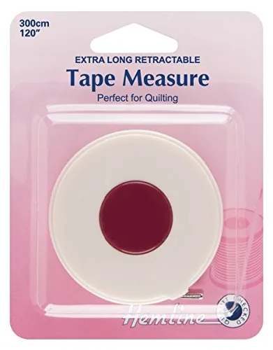 Hemline Einziehbares Maßband, extralang, 3 m