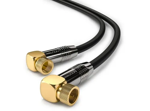 deleyCON deleyCON 2m SAT Kabel gewinkelt Antennenkabel Satellitenkabel SAT-Kabel